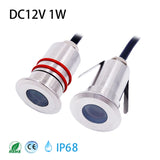 1W Mini LED IP68 Waterproof Stainless Steel Pool Underwater Lamp DC12V 24V Stair Pathway Garden Deck Spotlight Underground Light