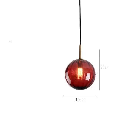 Nordic Colored Glass Pendant Lights Modern Simple Glass Art Hanging Lamp Restaurant Bar Sus pendent Bedroom Bedside Lamp Fixture
