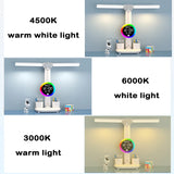 RGB LED Table Lamp Clock Display Touch Dimmable Reading Lamp  USB Rechargeable Foldable Eye Protection Desk Lamp Night Light