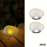 Solar Powered Frosted Pebble Lawn Light - Outdoor Waterproof Portable Ground Lantern & Decorative Garden Accent Lamp for Home Yard & Patio Pathways