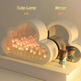 DIY Tulip Flowers LED Night Light - Colorful Cloud Shape Atmosphere Lamp