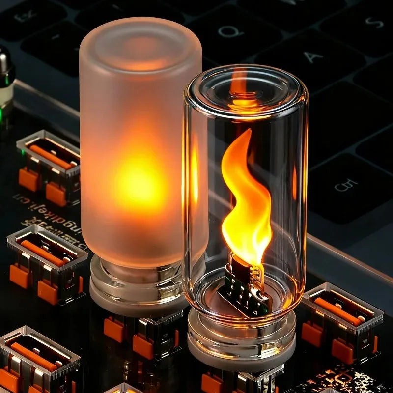 USB Car Ambient Light - LED Flickering Candle Bulb for Interior Decoration