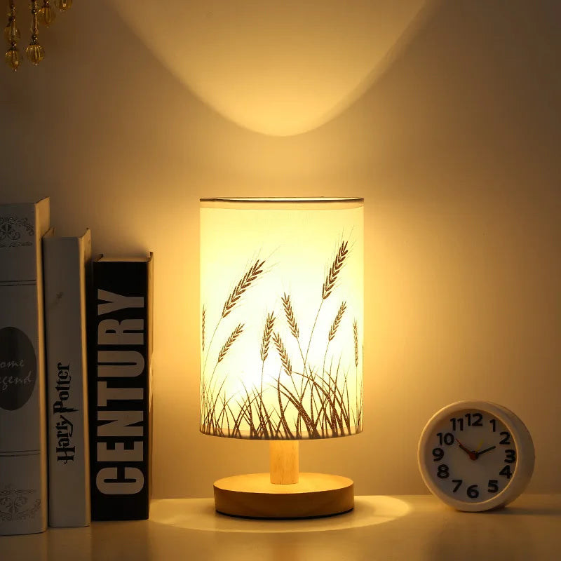 USB Powered Modern Nordic Wood Table Lamp Night Light for Bedroom Illumination Warm White Gift Wooden Bedside Kids Room Decor
