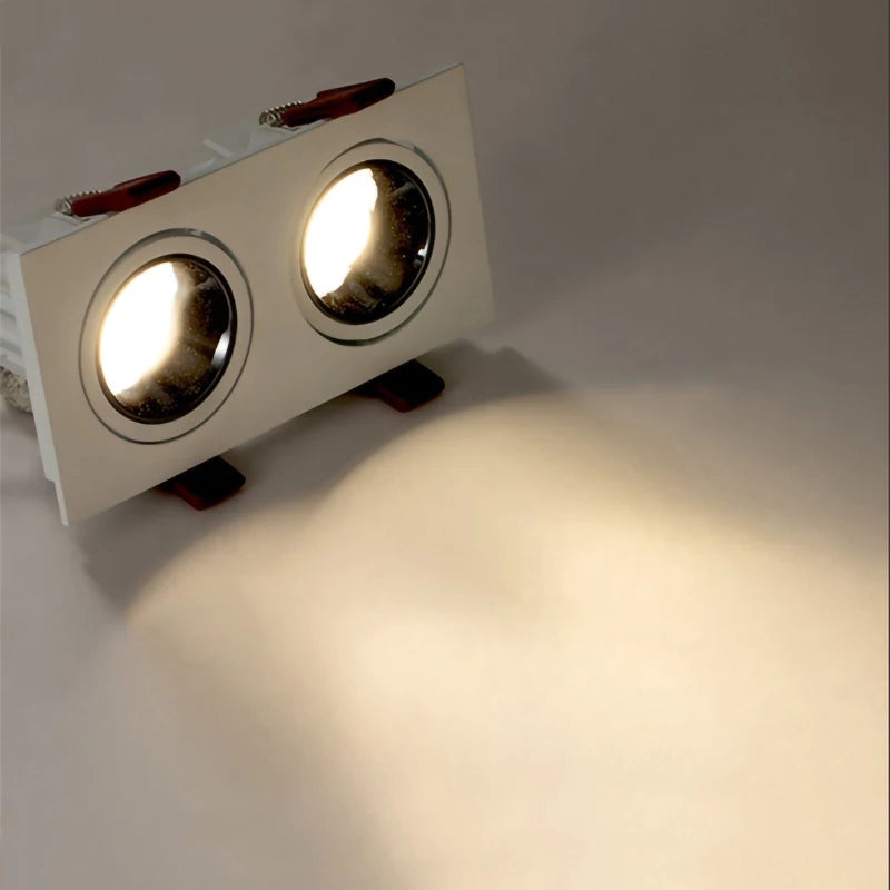 Recessed LED Ceiling Lamp 24W 10W Single/Double Head LED Spot lights COB Anti-Glare Downlight For Home Office Store Indoor