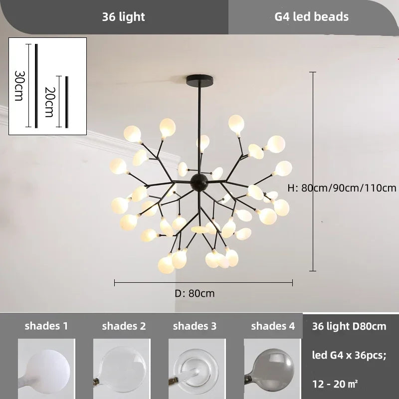 Nordic Led Creative Chandelier Modern Branch Ceiling Pendant Light For Living Room Home Decoration Lustre Indoor Lighting Lamps