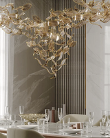 Large Customized Hotel Lobby Banquet Hall Artistic Glass Chandelier Lighting LED Fixtures Living room Island Light Fixture