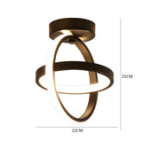 Small Modern LED Ceiling Light 2 Rings Creative Design Ceiling Lamp Indoor Lighting Fixtures Hallway Balcony Aisle Office Lustre