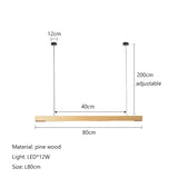 Nordic Minimalist Wabi Sabi Wind Strip Wood Led Pendant Lights Restaurant Bar Home Decor Lamp Dining Room Office Desk Chandelier