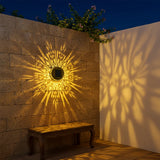 Solar Outdoor Wall & Fence Light - Decorative Metal Garden Lamp for Patio & Stairs