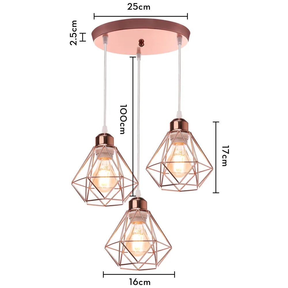 Vintage Pendant Lamp Iron Frame Ceiling Lighting Paint Restaurant Teahouse Chandelier Indoor Wrought Metal Modern Pendant Lights