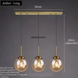 Modern Luxury Glass Chandelier - Nordic Metal LED Pendant Light