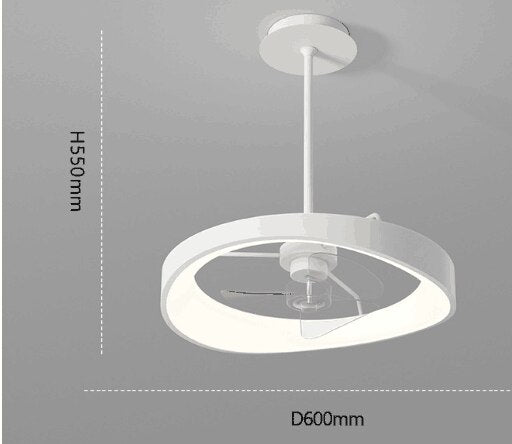 Modern minimalist bedroom fan ceiling lamp white restaurant lamp smart creative home Nordic personality room fan lamp 110V 220V