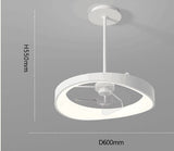 Modern minimalist bedroom fan ceiling lamp white restaurant lamp smart creative home Nordic personality room fan lamp 110V 220V
