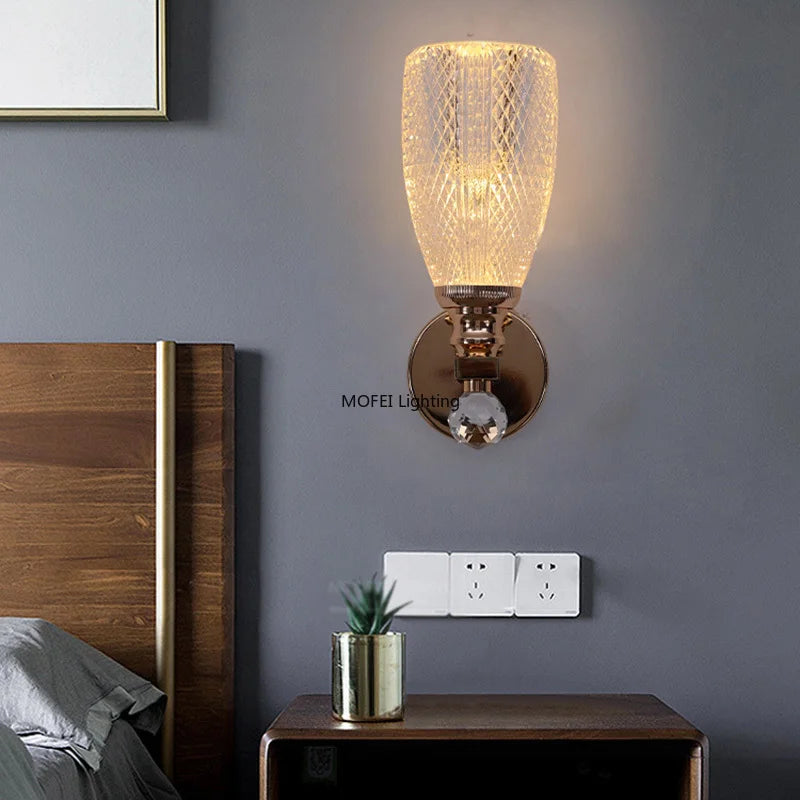 Modern Gold Luxury Minimalist Wall Lamp LED Light Living Room Bedroom Bedside Background Corridor Aisle Indoor Lighting Fixture