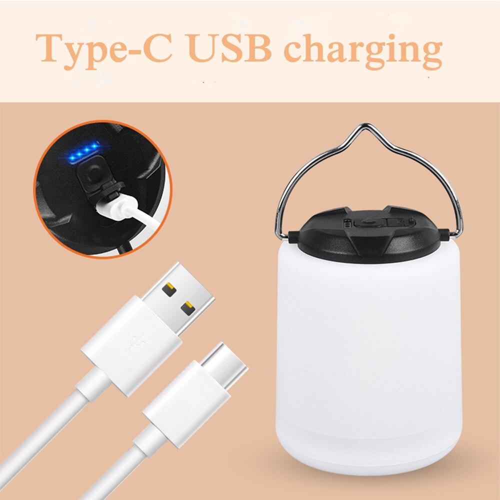 USB Rechargeable Camping Light Bedside LED Night Light Table Light Outdoor Tent Light Emergency Light Handheld Portable Lights