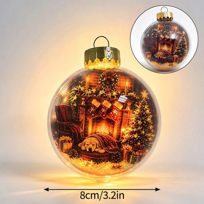 Glowing Christmas Snow Globe Christmas Decorations 2026 Xmas Tree Santa Christmas Bell Christmas Accessories Navidad Gifts