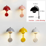 E27 Nordic Wall Lamp LED Torch Bedside Lamps Indoor Lighting Fixture Mushroom Sconces Creative Macaron Switch for Living Room