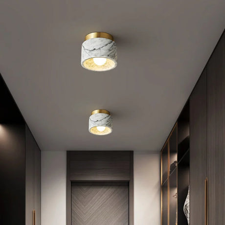 Italian Marble Downlight Living Room Bedroom Decors Marble Ceiling Lamp Luxury Green White Stone Corridor Aisle Light