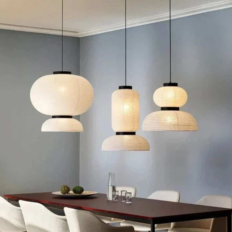 Wabi Sabi Pendant Lamps Rice Paper Chandelier Japan Style Hanging Light for Ceiling Living Room LED Light Room Decor Lustre