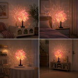 Pink Cherry Blossom Decorative Tree Lamp Bedroom Bedside Indoor Decor Night Light Warm Atmosphere Light Desktop Ornament