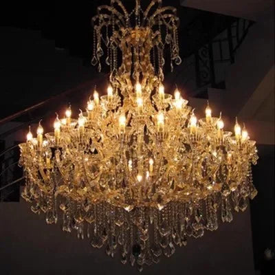Luxury Large Crystal Chandelier - Modern Led Candle Chandelier For Hotel Lobby Villa Living Room & Entryway Lighting