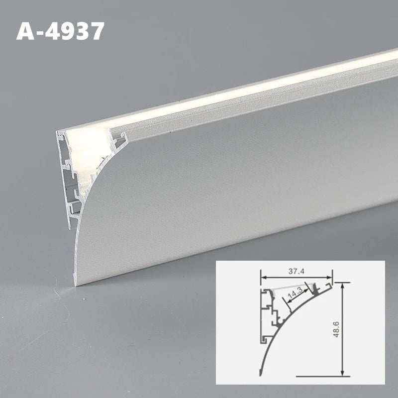 Free Ceiling LED Aluminum Profile Invisible Frameless Gypsum Channel Top Corner Line Lamp Waistline Wall Washer Backlight Light