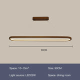 Wood/LED Pendant Lamp For Dining Room Minimal Home Decor Long Table Ring Kitchen Modern Hanging Chandelier Indoor Light Fixture