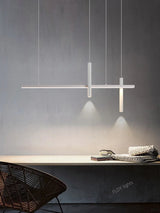 Modern Black LED Pendant Light - Nordic Kitchen Chandelier Over Island
