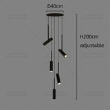 Nordic Modern LED Spotlight Staircase Chandelier Bedside Pendant Lamps Living Room Adjustable Angle Island Lights Designer Style