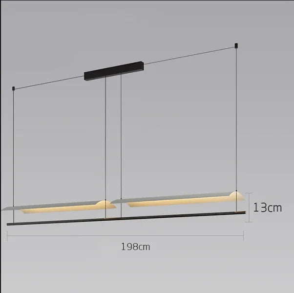 Nordic Minimalist Modern Metal LED Long Pendant Light for Living Room Dining Room Indoor Home Decoration Lighting Fixtures