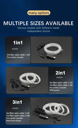 Car Interior RGB LED Atmosphere Light Strip USB Fiber Optic Neon Invisible Ambient Lamp Center Console Door Decoration Trim