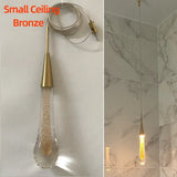 Post-Modern Crystal Glass Led Pendant Lights Hanglamp Tear Drop Light Restaurant Bar Indoor Hanging Lamp Staircase Chandelier