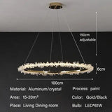 Modern Luxury Crystal LED Chandelier - Minimalist Pendant Light for Living Room