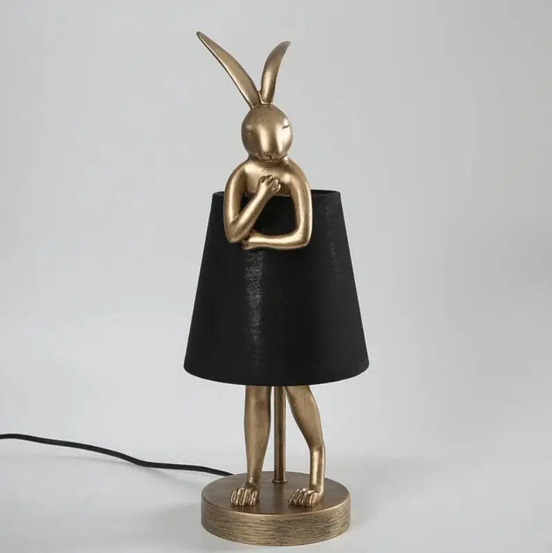 Nordic LED rabbit table lamp Designer resin rabbit desk lamp for study bedroom children&#39;s room reading led light bedside lamp