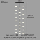 Modern Led staircase chandelier living room hanging light designer Villa duplex building  oval string attic pendant lighting