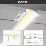Free Ceiling LED Aluminum Profile Invisible Frameless Gypsum Channel Top Corner Line Lamp Waistline Wall Washer Backlight Light