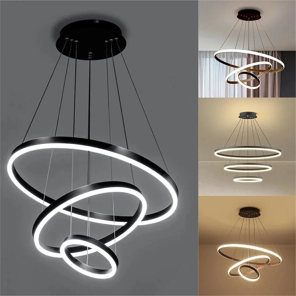 Nordic Luxury Hanging Light Adjustable LED Pendant Chandelier High Brightness Ceiling Lamp for Living Room Bedroom Decoration