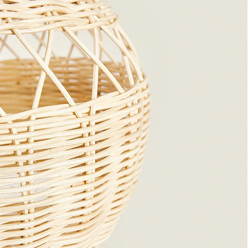 Handmade Rattan Hot Air Balloon Chandelier - LED Nursery Light for Baby Room