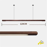Walnut Wood Dining Chandelier - Simple Strip Hanging Lamp for Kitchen, Home Decor & Indoor Lighting