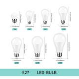 6Pcs/Lot E27 E14 B22 LED 220V  3W 6W 9W 12W 15W 18W 20W Led Bulb Cold White Led Lights For Living Room Use