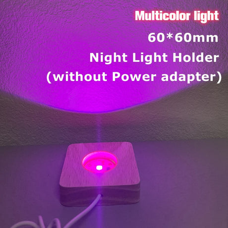Rechargeable Remote Control Wooden LED Light Rotating Display Stand Lamp Holder Lamp Base Art Ornament New