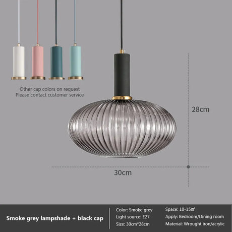 Nordic Retro restaurant colorful Glass pendant lights Creative living room Lamp Simple bedside lamp LED E27 light
