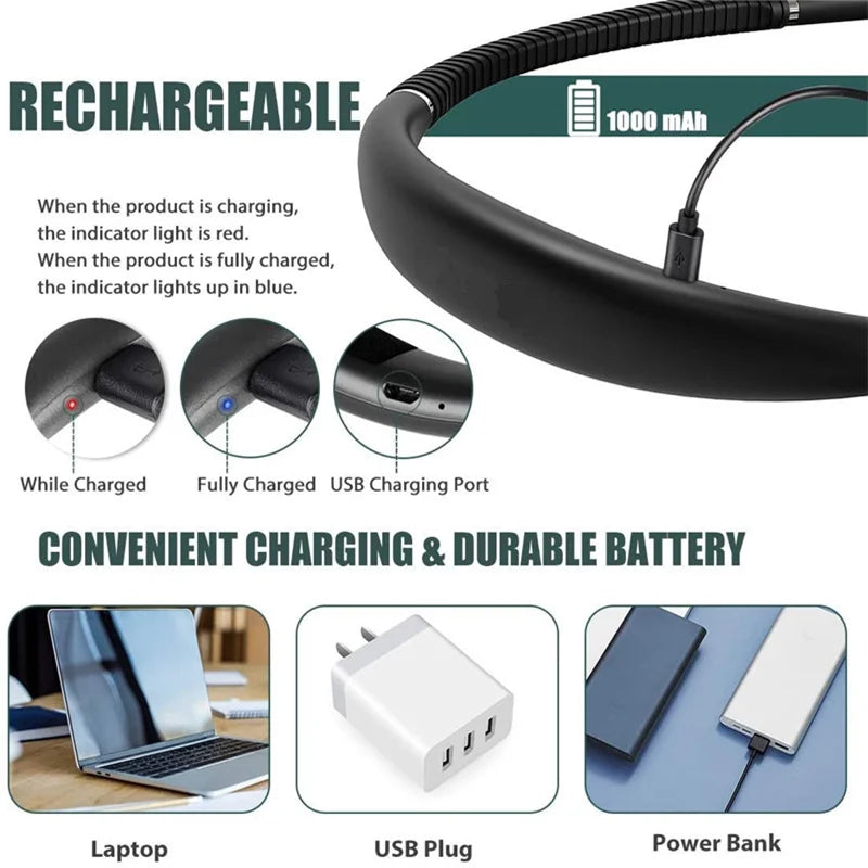 Portable USB Rechargeable Book Lighting  Light Flexible Handsfree Led Neck Light Hug Reading Lamp Led Night Light Flashlight