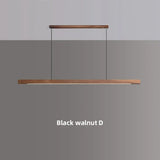 Modern Simple Pendant Lights Wooden Long Linear Hanging Lamp Table LED Light Kitchen Island Lighting Dining Living Room Office