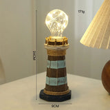 Mediterranean style wooden lighthouse ornament creative retro desktop decoration luminous home decoration gift giving decoration