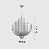 Nordic Dimmable Metal Grid LED Chandelier Lighting lustre Designer Iron Geometric Hollow LOFT Pendant Mesh matics Hanging Lamps