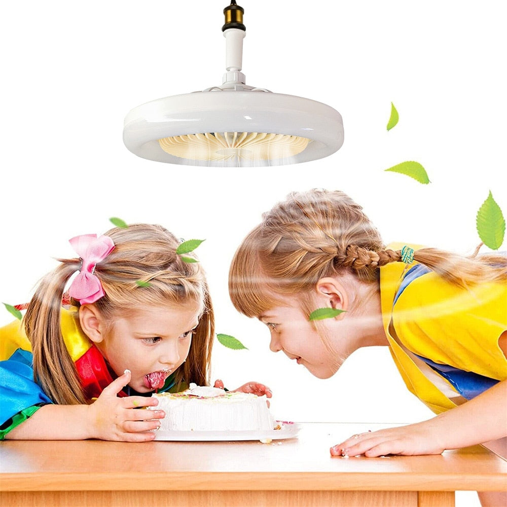 E27 Ceiling Fan Light Speaker Music Projection Light With Remote Control Fan Light Ceiling Lamp Bedroom Decorative Lamp 85V-265V