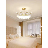 Crown Ceiling Lamp Star Light Children's Princess Room Crystal Flower Bedroom Light Light Luxury Lamp in the Living Room