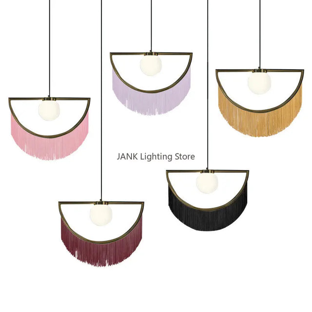 Nordic Tassel Glass Ball Chandelier Simple and Creative Suspension Lamp Girl Bedroom Bedside Bar Restaurant ETC LED Decors Lights