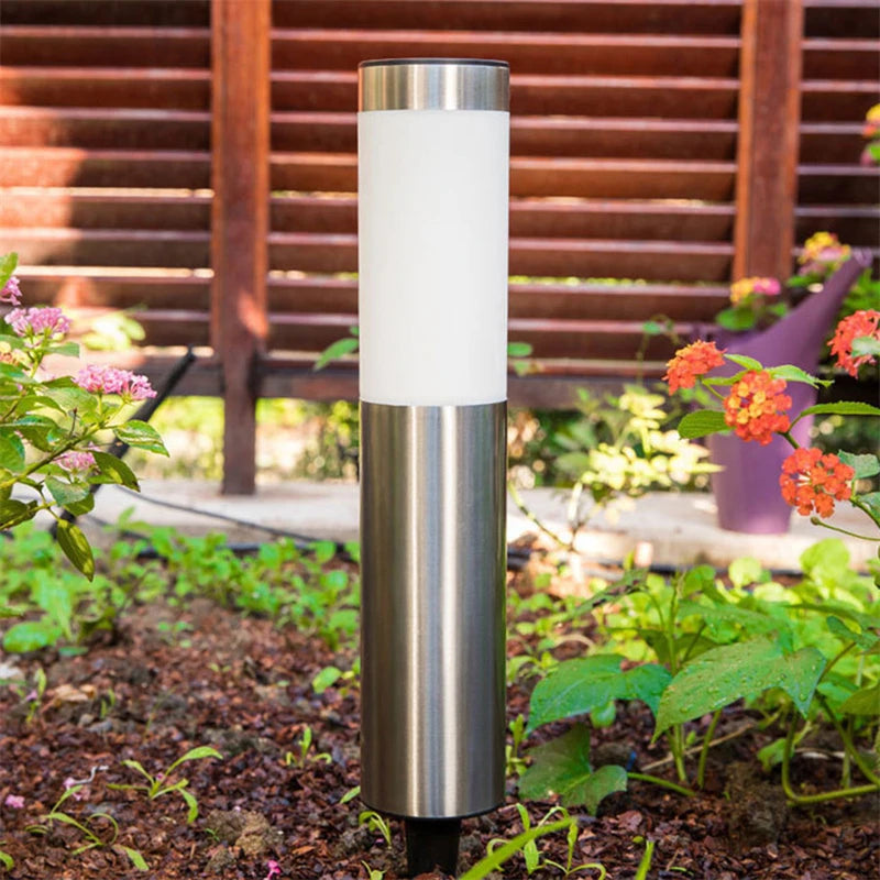 Solar Garden Light Solar Stainless Steel Garden Path Light Outdoor Landscape Light Gate Column Patio Yard Driveway Lawn Light